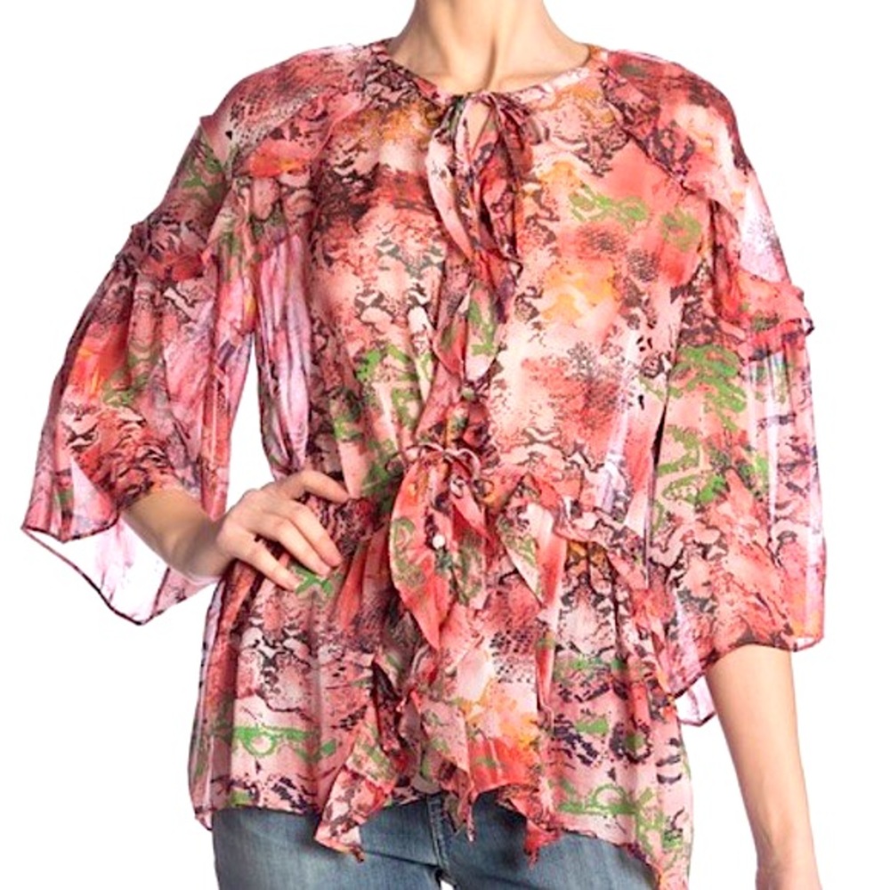 IRO RUFFLED OPEN BACK TOP